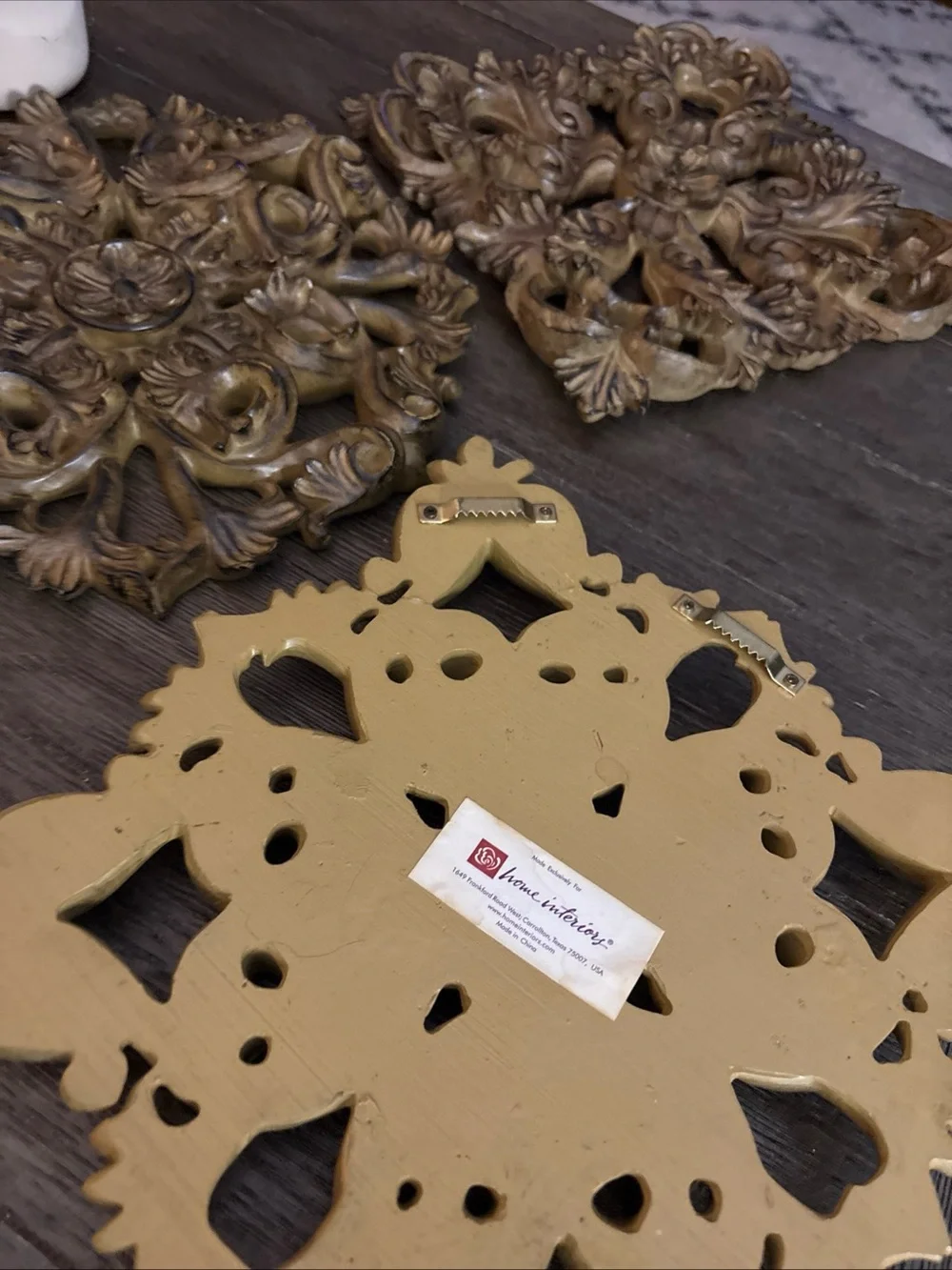 Decorative Ornate Wall Medallion Set - Brown